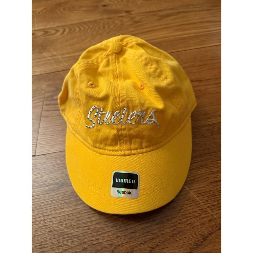 Reebok Pittsburgh Steelers Women’s Adjustable Cap – Yellow with Rhinestones & Po